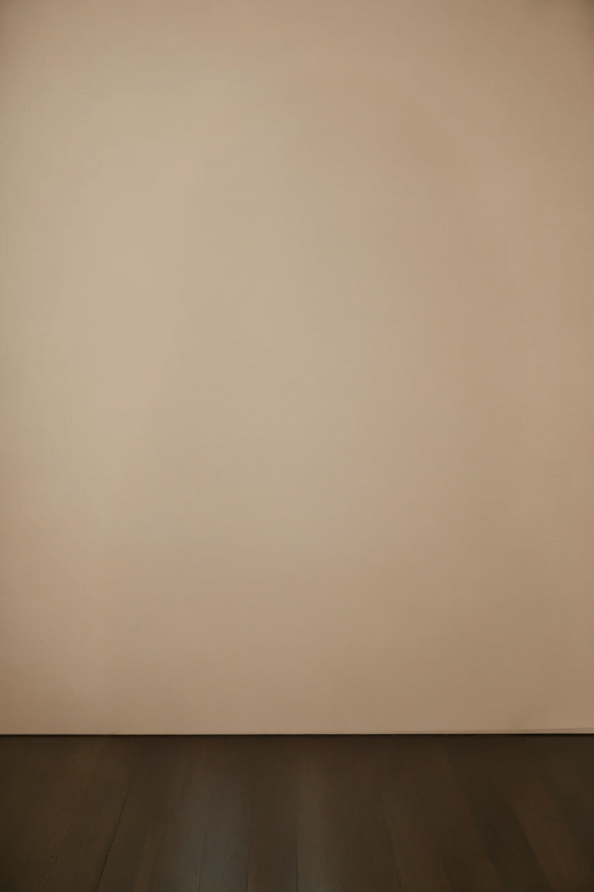 Plain beige wall with dark wooden floor base