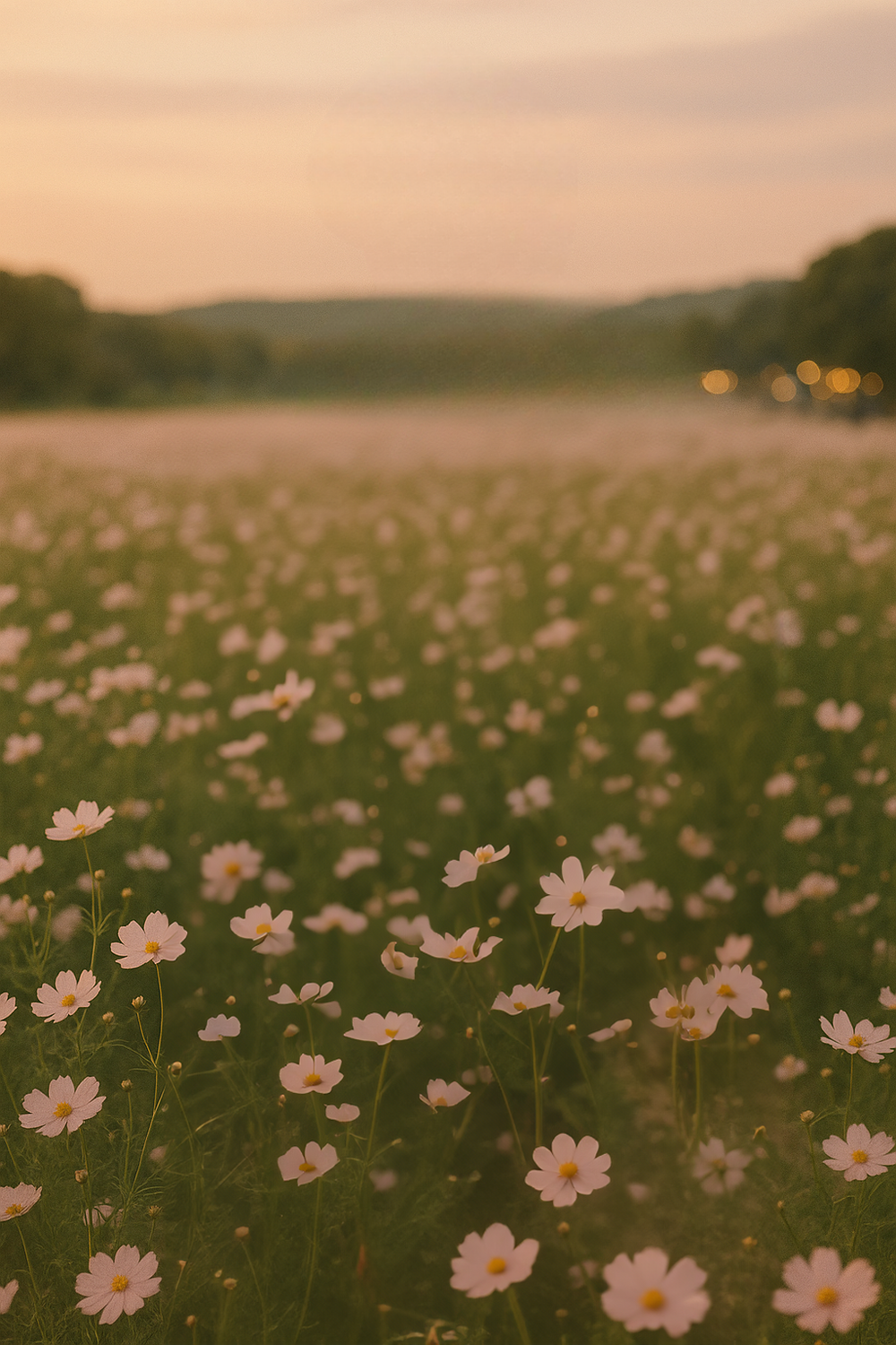 Blooming wildflower field beneath a pastel evening sky (Copy)